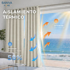 Set Cortinas Black Out Liso Perla 140x220