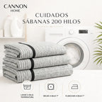 Juego Sábana Cannon 200 Hilos 2 Plazas Gris