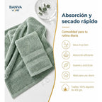 Juego 4 Toalla Illusions Sage 400gr