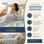 Frazada Illusions Flannel Liso 2 Plazas Gris