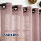 Set Cortinas Velo Lino Liso Café