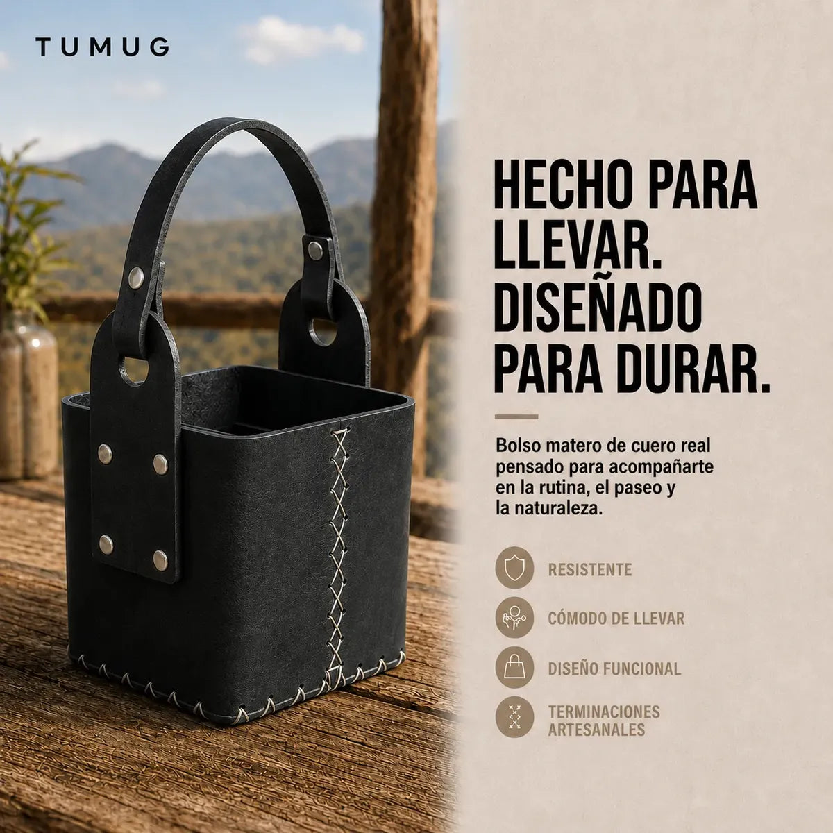 Bolso Matero Negro 4 Compartimientos
