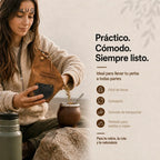 Yerbero Mate Tumug Cuero Porta Yerba 300 Gr Resistente Café
