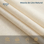 Set Cortinas Velo Lino Liso Beige