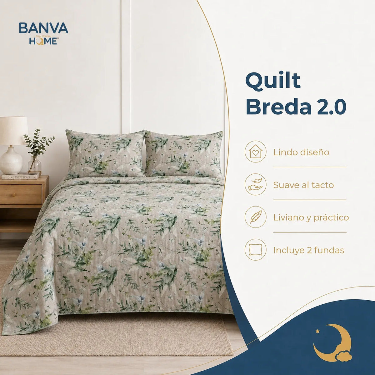 Quilt Breda 2 Plazas Verde