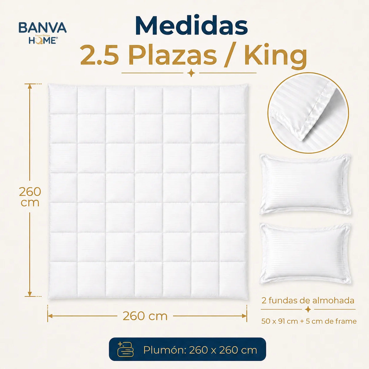 Plumón Valencia Embossed Blanco King