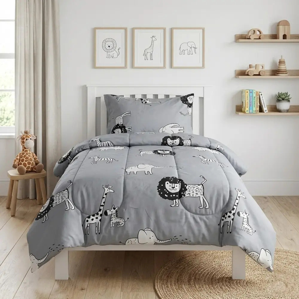 Plumón Infantil Selva Gris