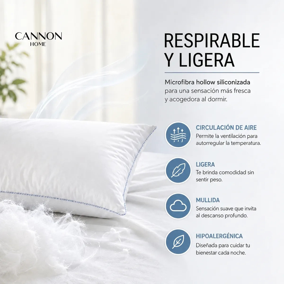 Almohadas Cannon 50 X 90 Down Alternative Blanco