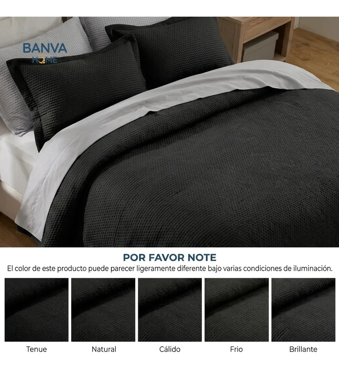 Quilt Atenas Súper King Negro