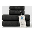 Juego 4 Toalla American Family Negro 400gr