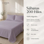 Sábana Elements & Co 200 Hilos Lila 2 Plazas