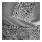 Juego Sábana Illusions 180 Hilos Broderie Liso 1.5 Plazas Gris