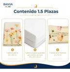 Juego Sábana Illusions 144 Hilos Liso 1.5 Plazas Mosa