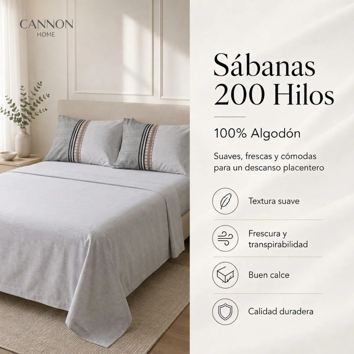 Sábana Elements & Co 200 Hilos Murphy 2 Plazas Estampado