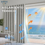 Set Cortinas Black Out Liso Gris 140x220