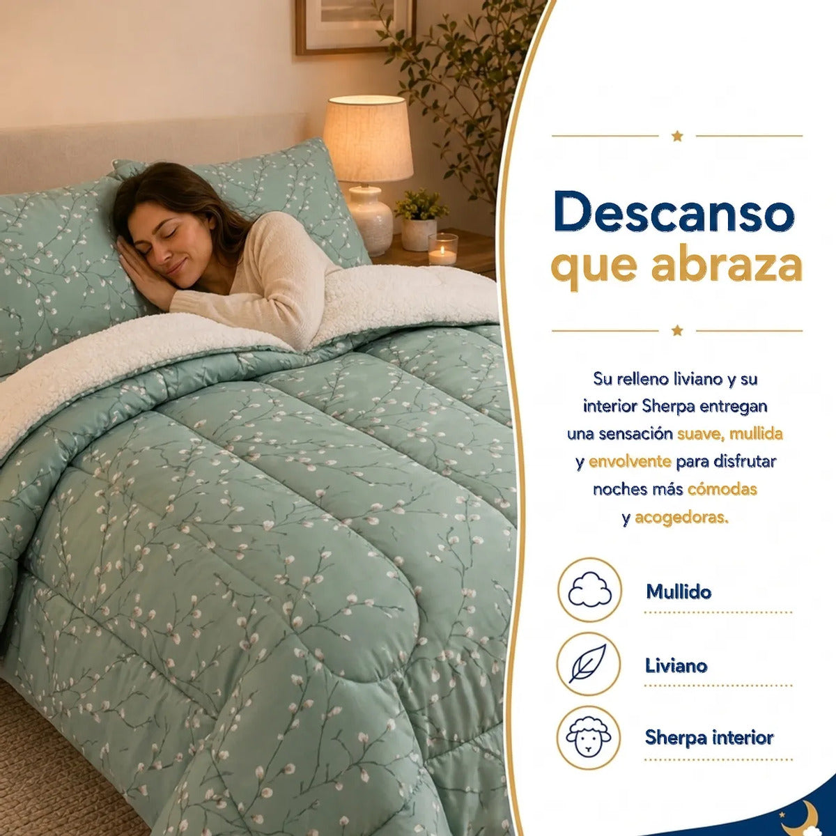 Plumón Illusions Coral Olive 2 Plazas