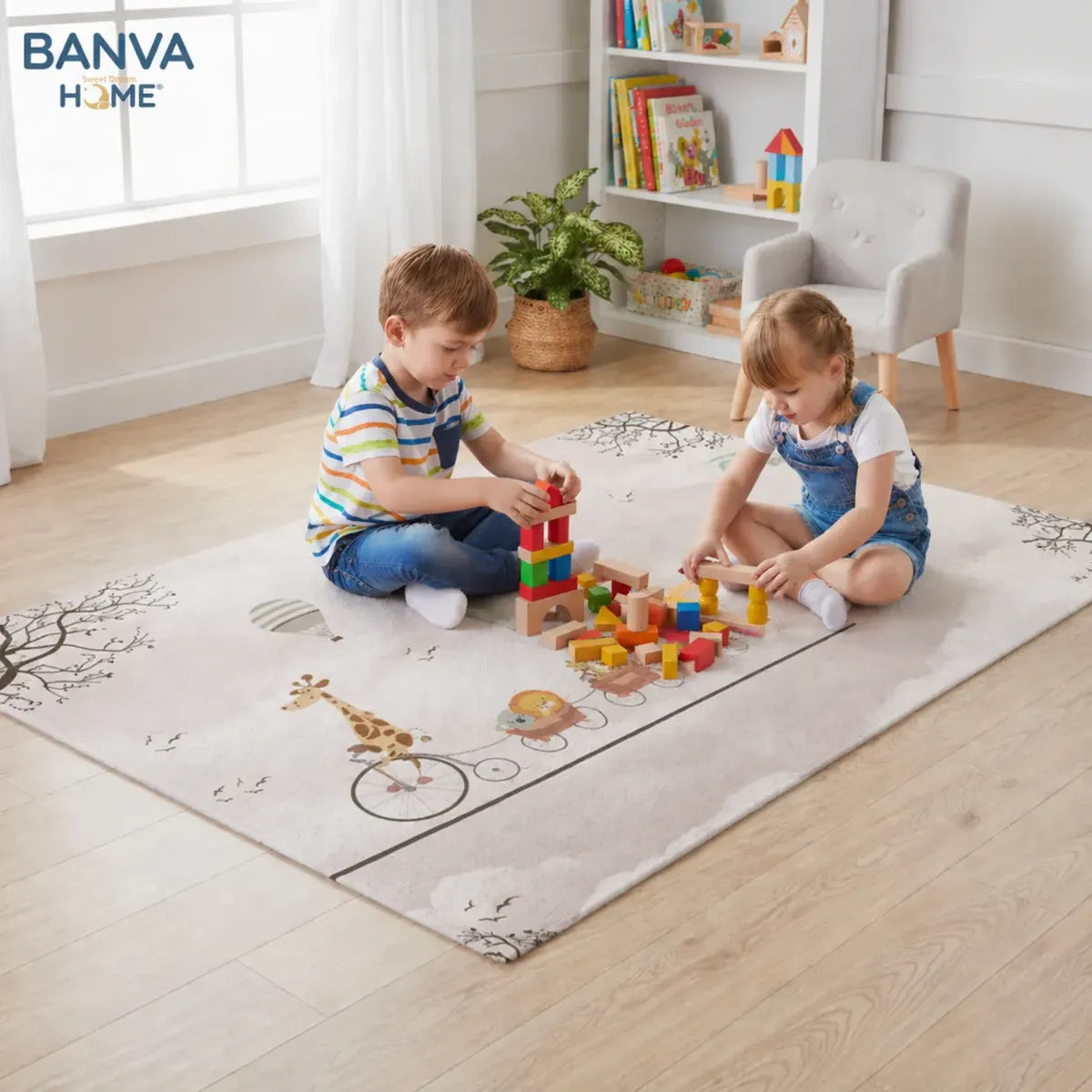 Alfombra Infantil Estampado Safari