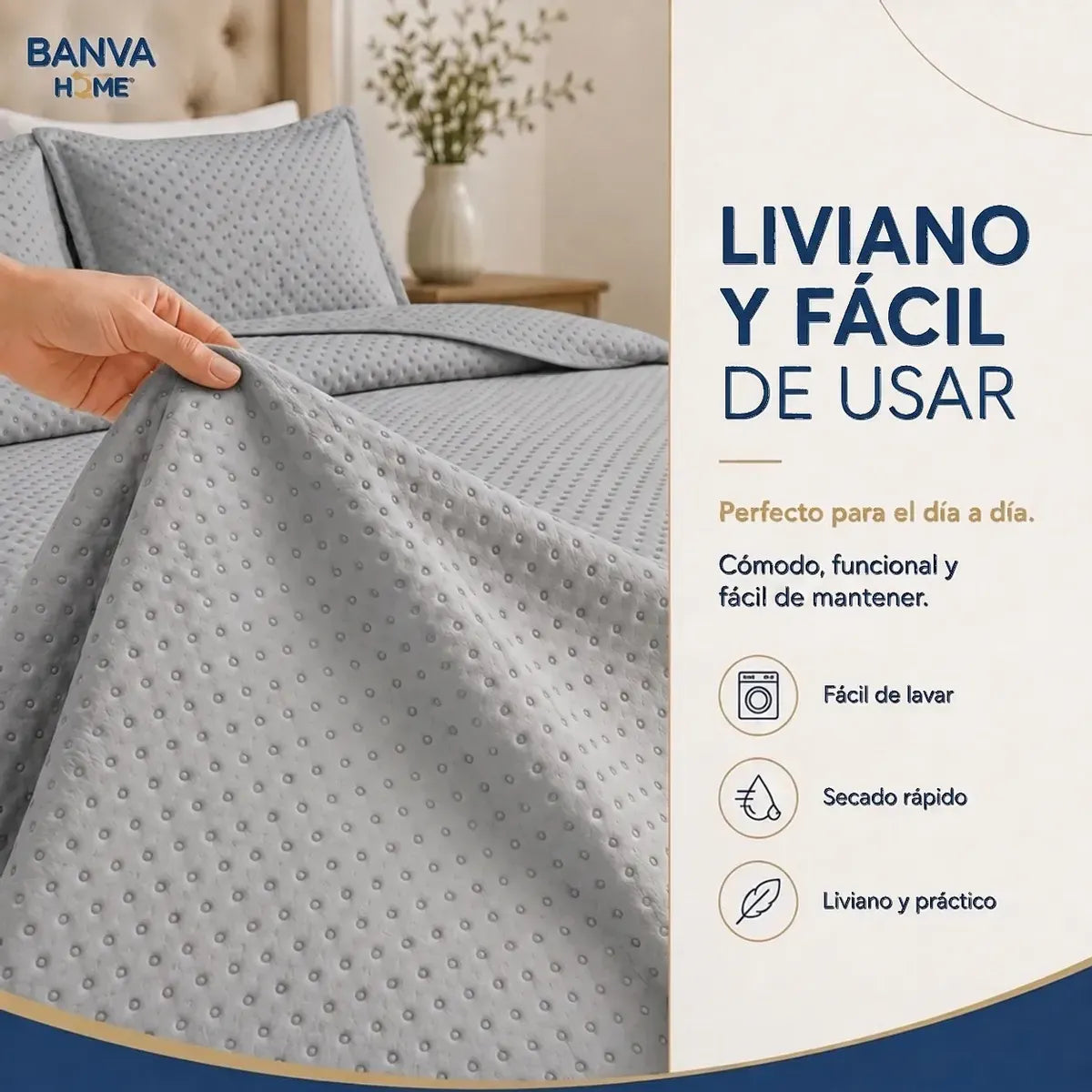 Quilt Atenas King Gris