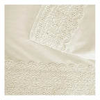 Juego Sábana Illusions 180 Hilos Broderie Liso King Beige Ivory