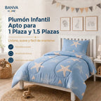 Plumón Infantil Estrella De Mar Azul Con Estrellas