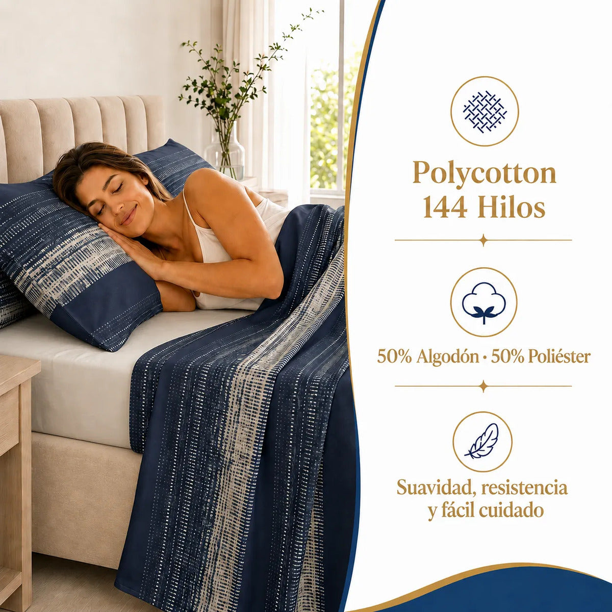 Juego Sábana Illusions 144 Hilos Liso 1 Plaza Arcen