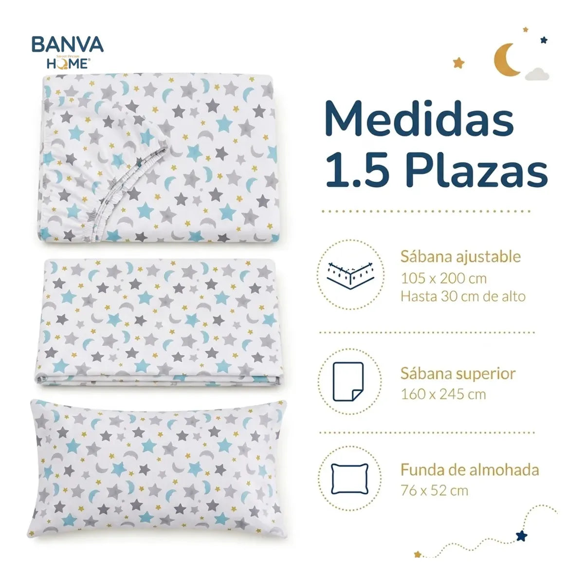 Sábana Illusions 144 Hilos Infantil Stellar 1.5 Plazas