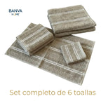 Juego 6 Toalla Valencia Beige