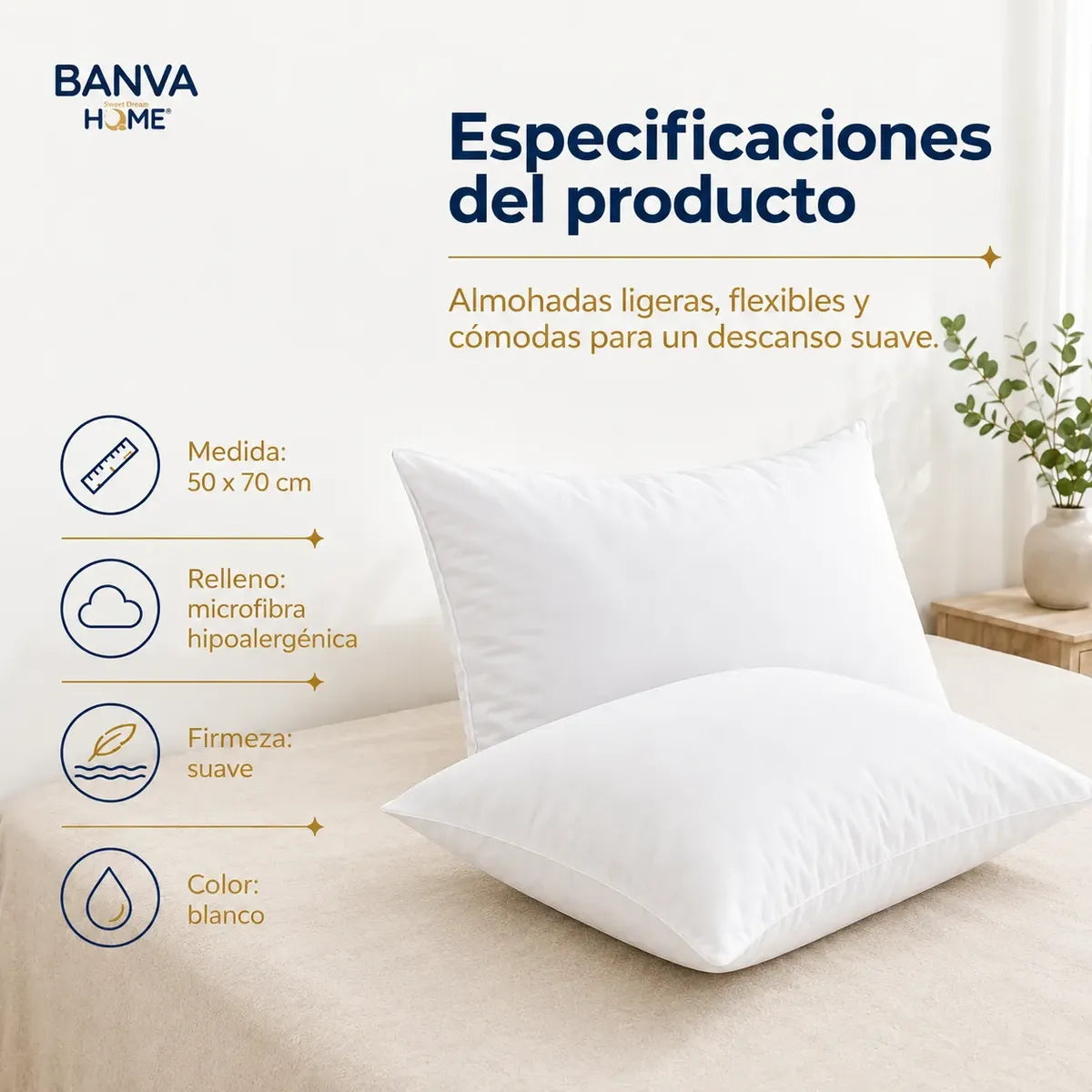 Almohada Illusions Blanco 50x70
