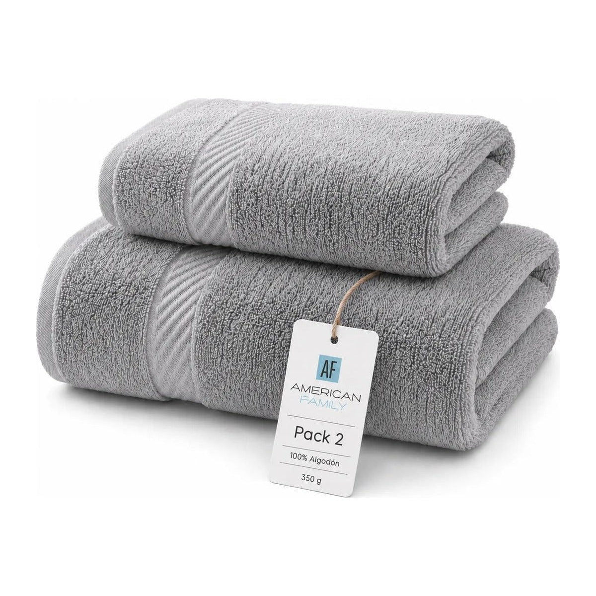Juego Toalla American Family Gris 350gr
