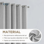 Set Cortinas Black Out Liso Gris 140x220