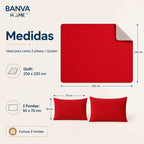Quilt Bicolor 2 Plazas Red