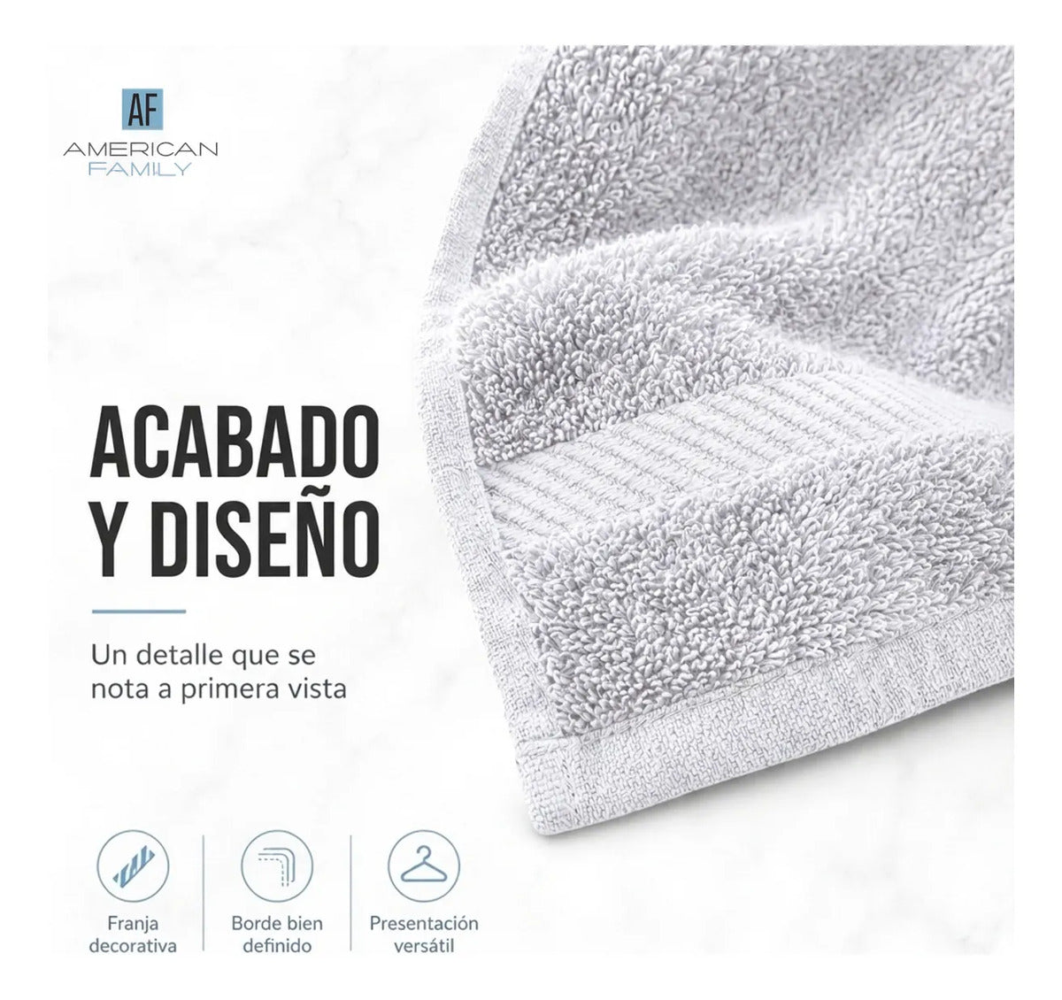 Juego Toalla American Family Blanco 350gr