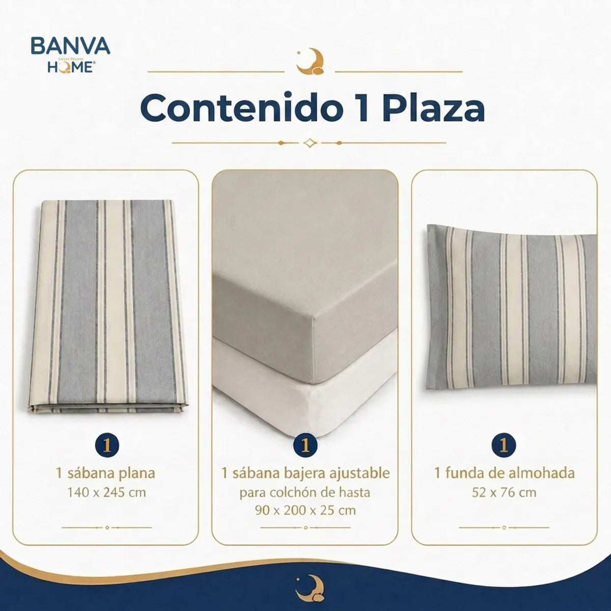 Juego Sábana Illusions 144 Hilos Liso 1 Plaza Kenof