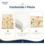 Juego Sábana Illusions 144 Hilos Liso 1 Plaza Mosa
