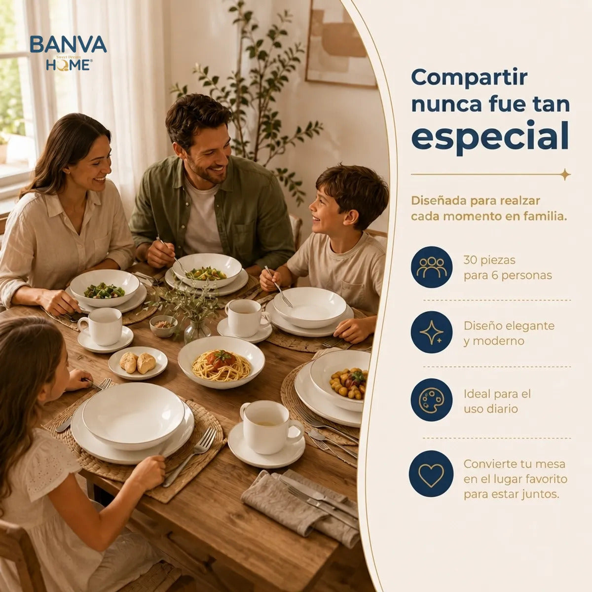 Juego Set Vajilla STW 30pzas Beige