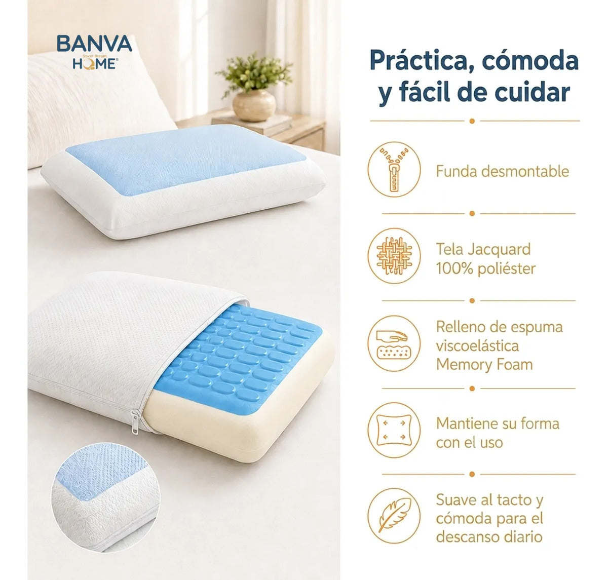Almohada Illusions Gel Fresh 60x40