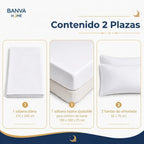 Juego Sábana Illusions 144 Hilos Liso 2 Plazas Blanco
