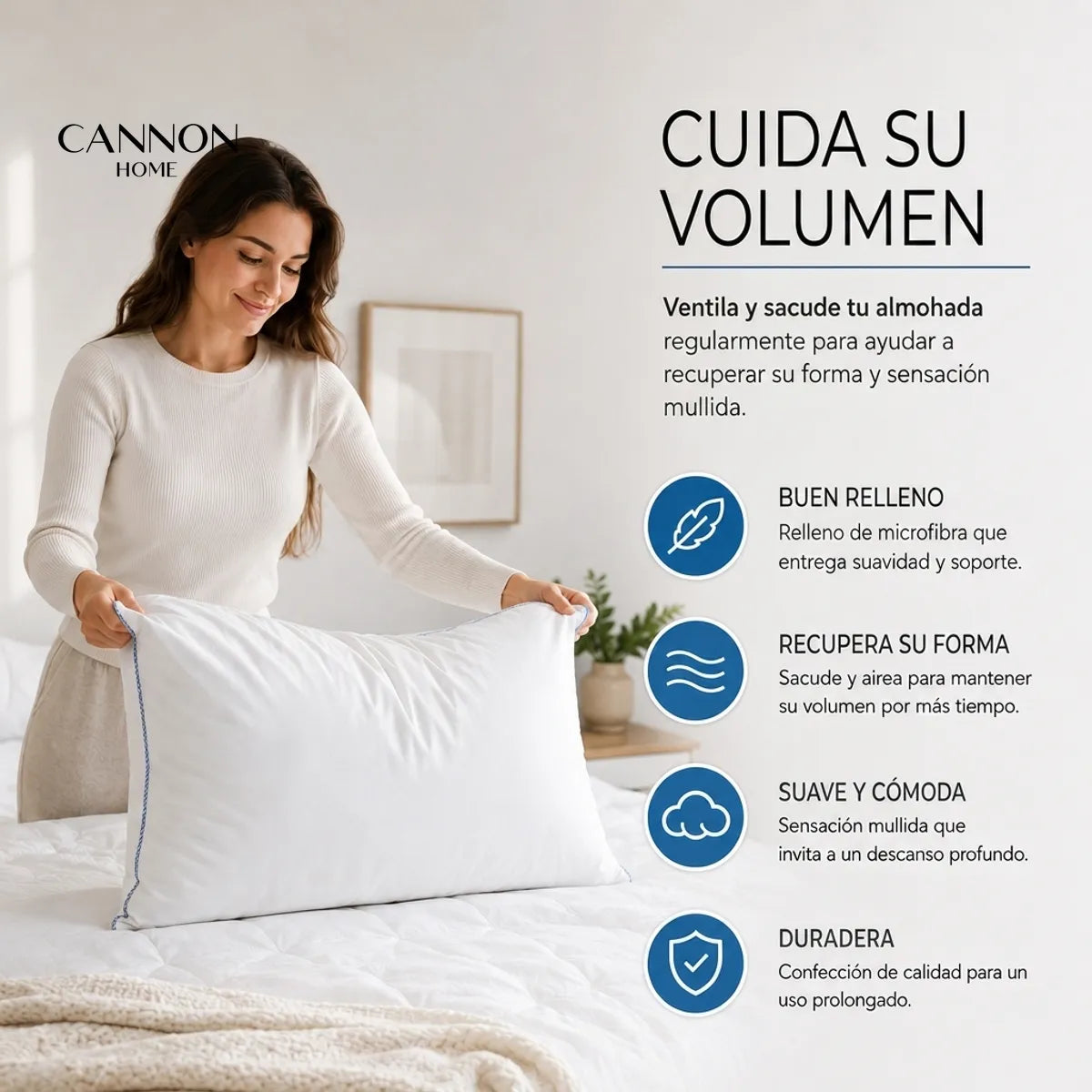 Almohadas Cannon 50 X 90 Down Alternative Blanco