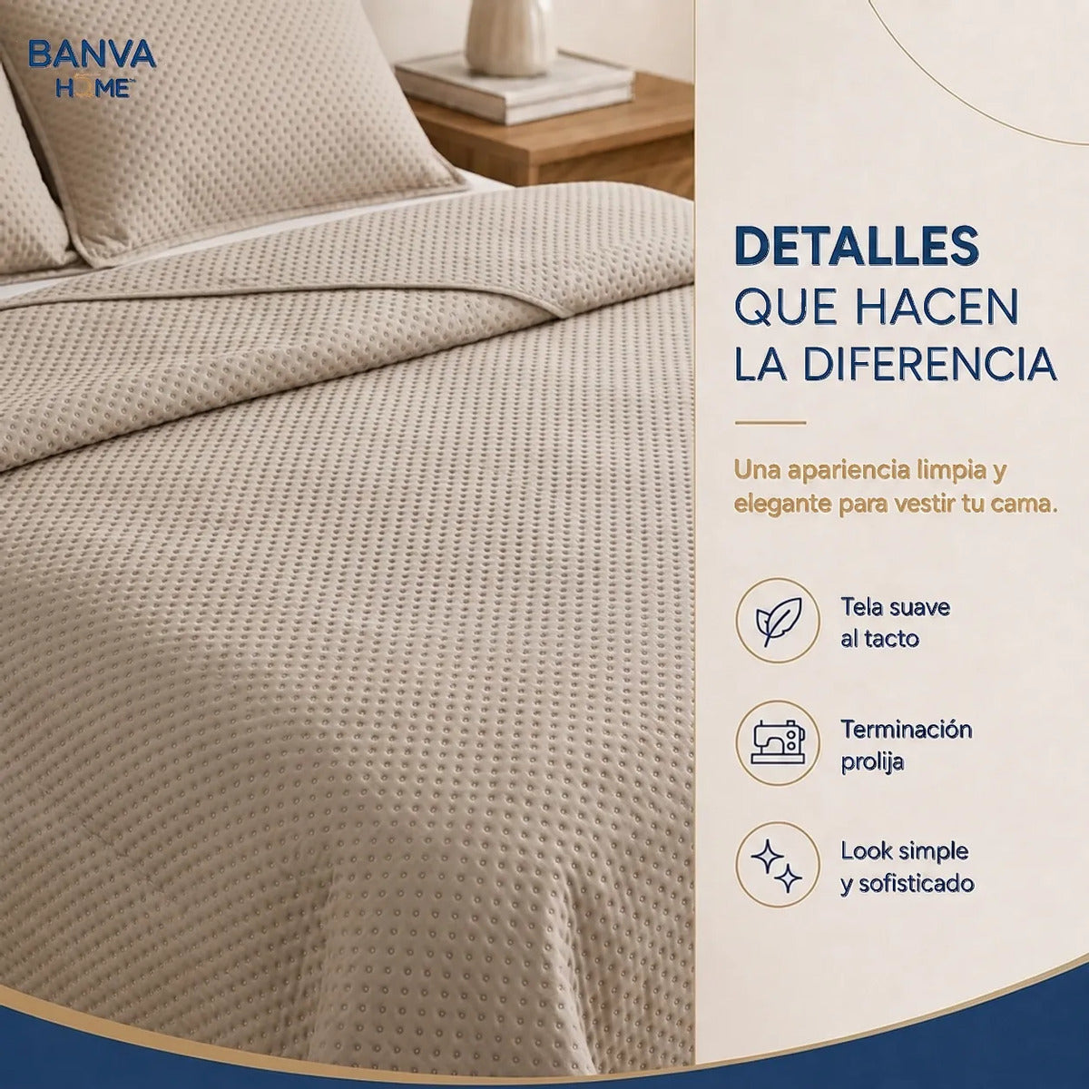 Quilt Atenas 2 Plazas Beige