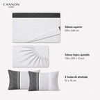 Juego Sábana Cannon 200 Hilos Moka 2 Plazas