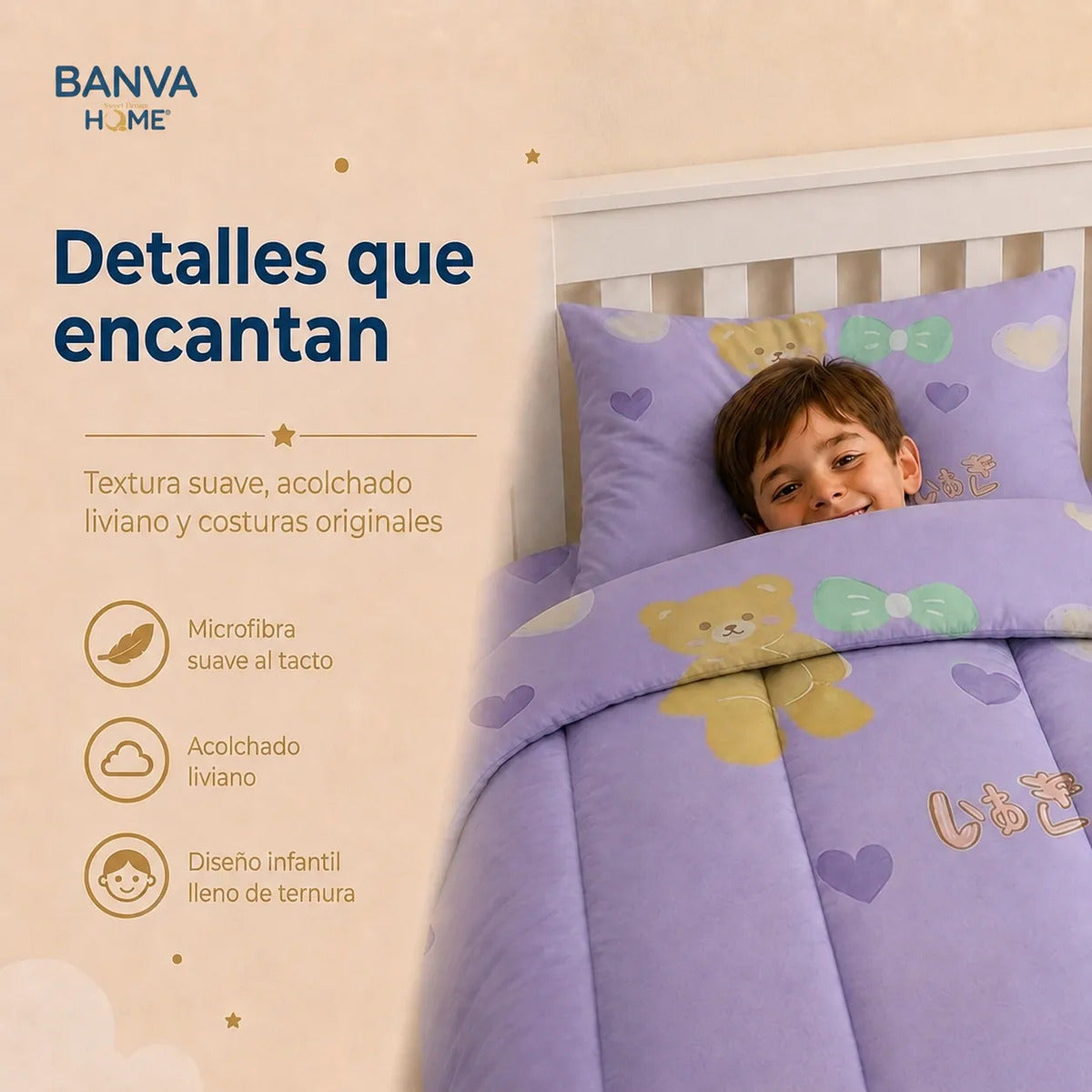 Plumón Infantil Bunnie Rosa