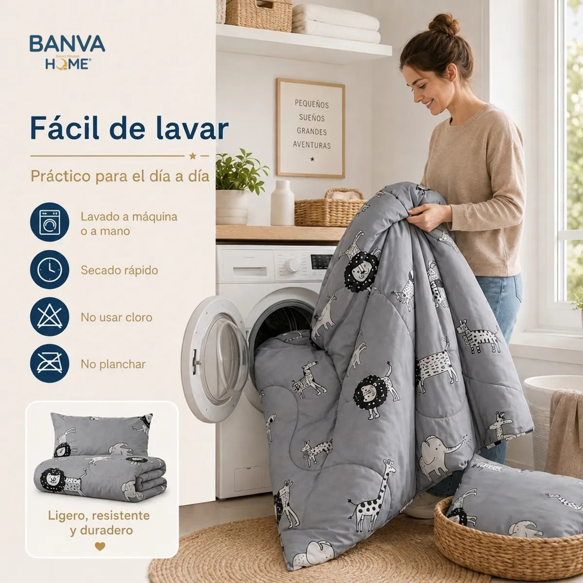 Plumón Infantil Selva Gris