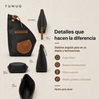 Yerbero Mate Tumug Cuero Porta Yerba 300 Gr Resistente Negro