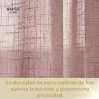 Set Cortinas Velo Lino Liso Café