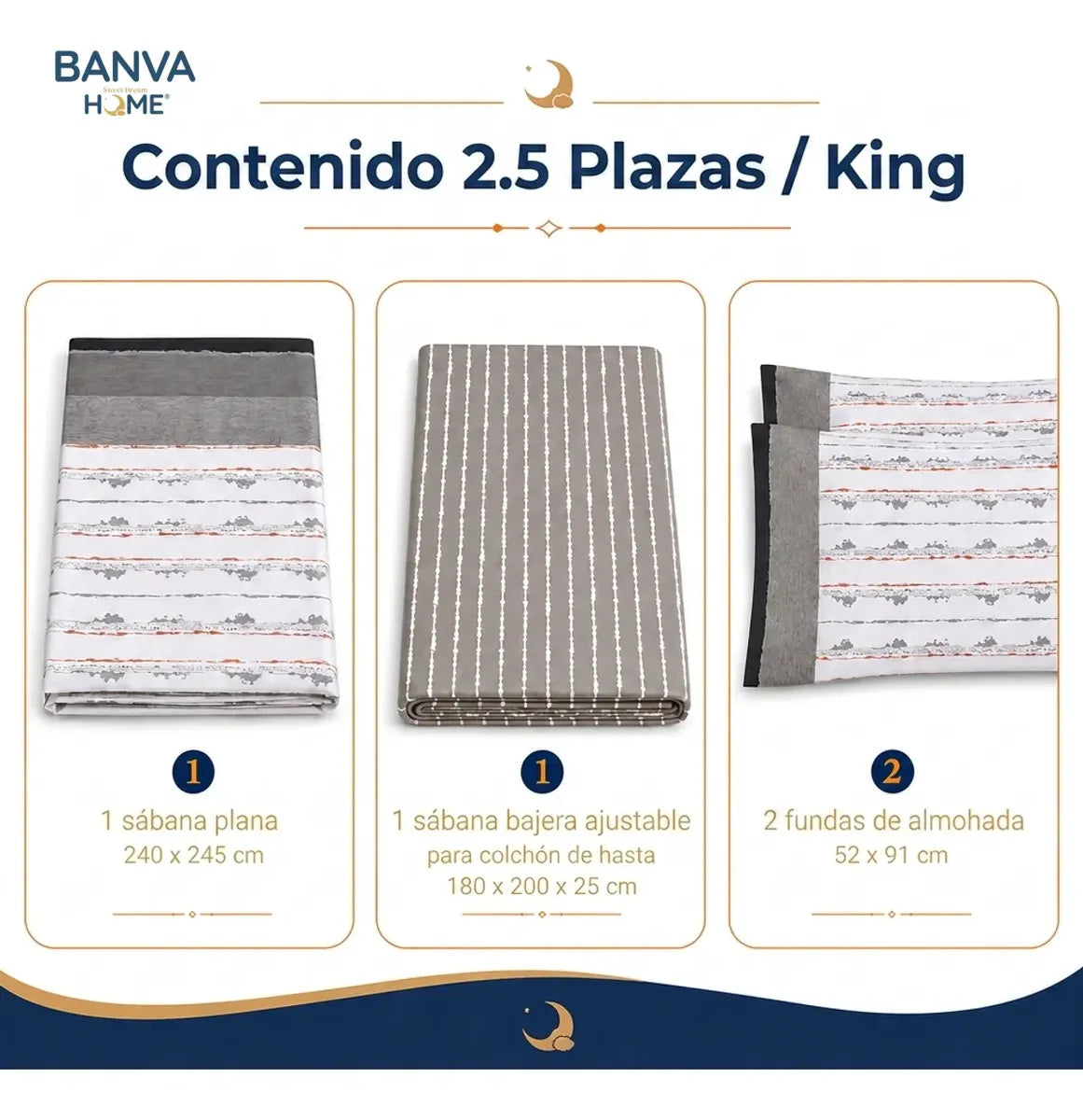 Juego Sábana Illusions 180 Hilos Golet King