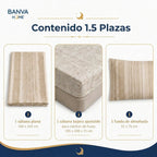 Juego Sábana Illusions 144 Hilos Liso 1.5 Plazas Loira