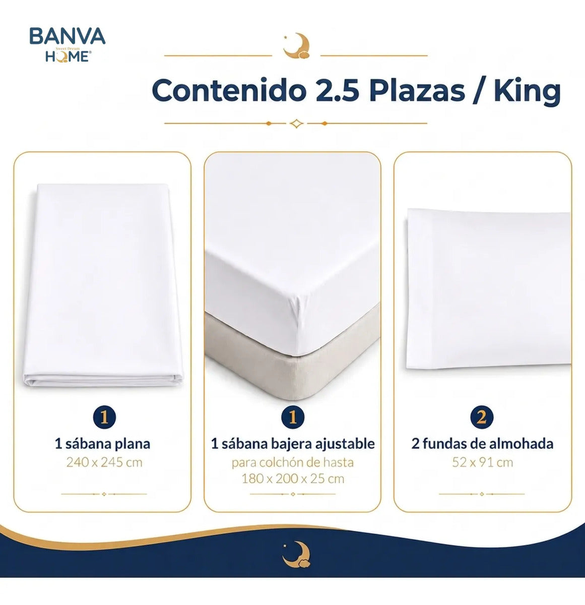 Juego Sábana Illusions 144 Hilos Liso King Blanco