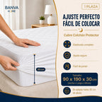 Cubrecolchón Illusions Waterproof Acolchado 1 Plaza Blanco