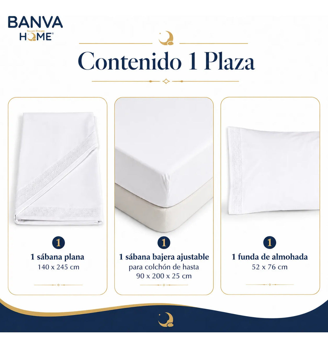 Juego Sábana Illusions 180 Hilos Broderie Liso 1 Plaza Blanco