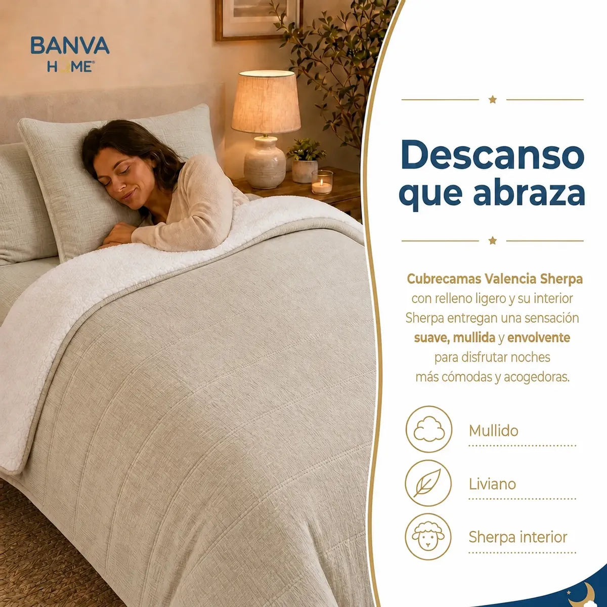 Quilt Sherpa 1.5 Plazas Beige